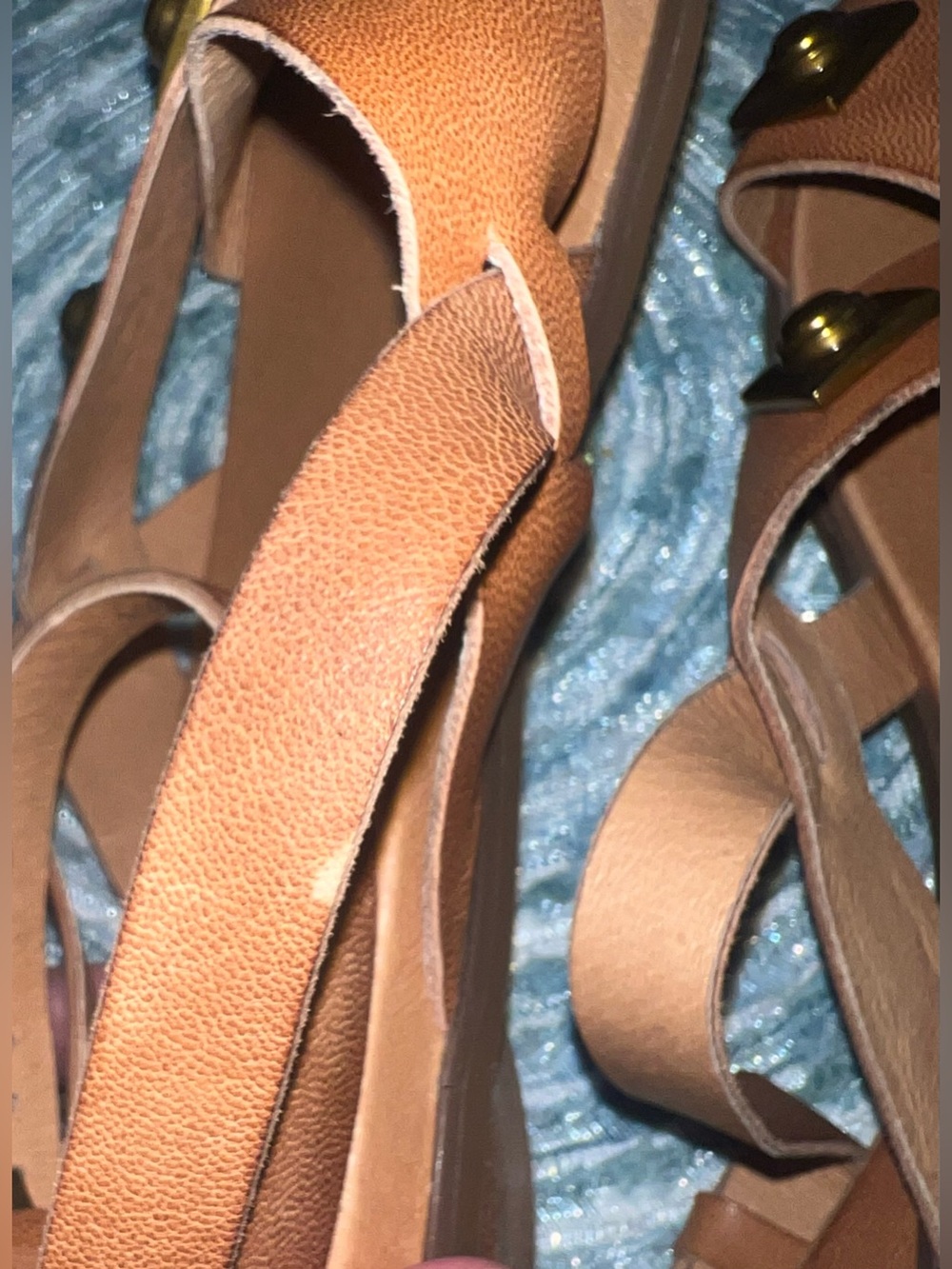 Antelope Reza Brown Studded Leather Sandals, Size 38 EU, 7.5-8 US, NWOB - Picture 7 of 12